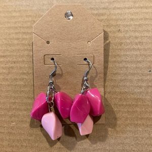pink dangle earrings